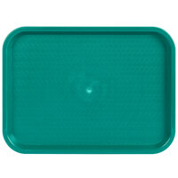 Choice 12 inch x 16 inch Teal Plastic Fast Food Tray - 24/Case