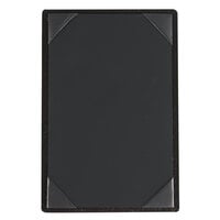 Menu Solutions WDPIX-A Black 5 1/2" x 8 1/2" Customizable Wood Menu Board with Picture Corners