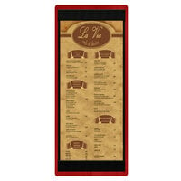 Menu Solutions WDSTR-BA Berry 4 1/4" x 11" Customizable Wood Menu Board with Top and Bottom Strips