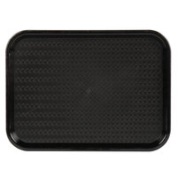 Choice 12 inch x 16 inch Black Plastic Fast Food Tray   - 12/Pack