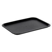 Choice 12 inch x 16 inch Black Plastic Fast Food Tray  - 12/Pack