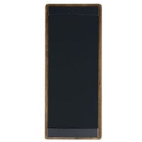 Menu Solutions WDSTR-BA Walnut 4 1/4" x 11" Customizable Wood Menu Board with Top and Bottom Strips