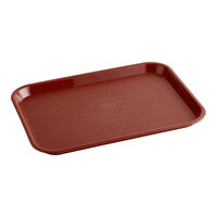 Choice 10" x 14" Burgundy Plastic Fast Food Tray