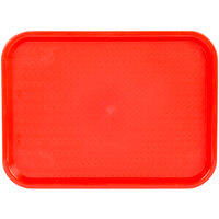 Choice 12 inch x 16 inch Red Plastic Fast Food Tray - 24/Case