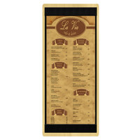 Menu Solutions WDSTR-BA Natural 4 1/4" x 11" Customizable Wood Menu Board with Top and Bottom Strips