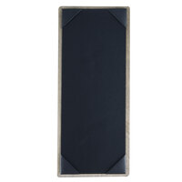 Menu Solutions WDSTR-BD Natural 4 1/4" x 14" Customizable Wood Menu Board with Top and Bottom Strips