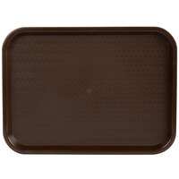 Choice 12 inch x 16 inch Chocolate Brown Plastic Fast Food Tray - 12/Pack
