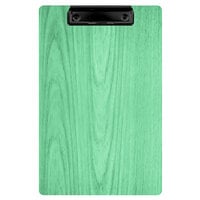 Menu Solutions WDCLIP-A Washed Teal 5 1/2 inch x 8 1/2 inch Customizable Wood Menu Clip Board / Check Presenter