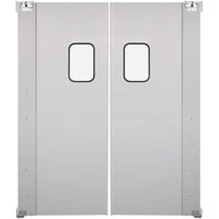 Regency Double Aluminum Swinging Traffic Door with 9" x 14" Window - 72" x 84" Door Opening