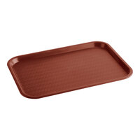Choice 12" x 16" Burgundy Plastic Fast Food Tray