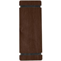 Menu Solutions WDRBB-BA Walnut 4 1/4 inch x 11 inch Customizable Wood Menu Board with Rubber Band Straps