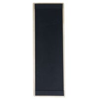 Menu Solutions WDPIX-BA Weathered Walnut 4 1/4" x 11" Customizable Wood Menu Board with Picture Corners