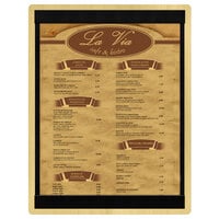Menu Solutions WDSTR-C Natural 8 1/2" x 11" Customizable Wood Menu Board with Top and Bottom Strips