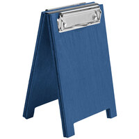 Menu Solutions WDSD-CL-A 4" x 6" True Blue Wood Sandwich Menu Board Tent with Clip
