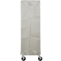 Curtron SUPRO-BM-GY Gray Supro Breathable Mesh Bun / Sheet Pan Rack Cover - 23 inch x 28 inch x 62 inch