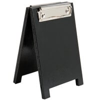Menu Solutions WDSD-CL-A 4 inch x 6 inch Black Wood Sandwich Menu Board Tent with Clip