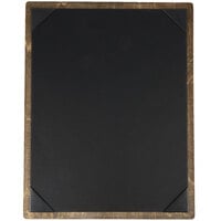 Menu Solutions WDPIX-C Weathered Walnut 8 1/2 inch x 11 inch Customizable Wood Menu Board with Picture Corners