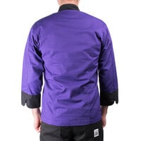 Mercer Culinary Millennia® M60018 Unisex Purple Customizable 3/4 Length Sleeve Cook Jacket - XL