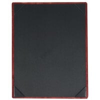 Menu Solutions WDPIX-C Mahogany 8 1/2" x 11" Customizable Wood Menu Board with Picture Corners
