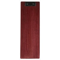 Menu Solutions WDCLIP-BD Mahogany 4 1/4" x 14" Customizable Wood Menu Clip Board