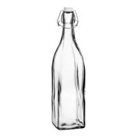 Acopa 35 oz. Clear Glass Bottle with Wire Bail Swing Top Lid - 12/Case