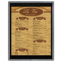 Menu Solutions WDSTR-C Ash 8 1/2" x 11" Customizable Wood Menu Board with Top and Bottom Strips