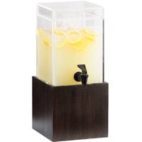 Cal-Mil 1527-1-96 1.5 Gallon Midnight Bamboo Beverage Dispenser - 9 3/4 inch x 8 1/4 inch x 17 3/4 inch