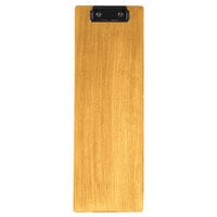 Menu Solutions WDCLIP-BD Country Oak 4 1/4" x 14" Customizable Wood Menu Clip Board
