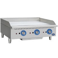 Globe GG36TG 36" Countertop Gas Griddle with Thermostatic Controls - 90,000 BTU