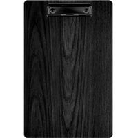 Menu Solutions WDCLIP-D Black 8 1/2" x 14" Customizable Wood Menu Clip Board