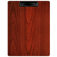 Menu Solutions WDCLIP-C Mahogany 8 1/2" x 11" Customizable Wood Menu Clip Board
