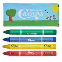 Choice 4 Pack Triangular Kids' Restaurant Crayons in Print Box - 500/Case