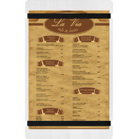 Menu Solutions WDRBB-D White Wash 8 1/2" x 14" Customizable Wood Menu Board with Rubber Band Straps