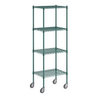 Regency 18" x 24" NSF Green Epoxy 4-Shelf Kit with 64" Posts and Casters