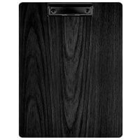 Menu Solutions WDCLIP-C Black 8 1/2 inch x 11 inch Customizable Wood Menu Clip Board