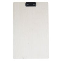 Menu Solutions WDCLIP-D Natural 8 1/2" x 14" Customizable Wood Menu Clip Board