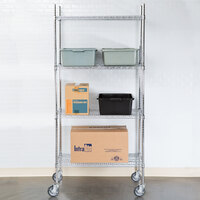 Regency 21 inch x 36 inch NSF Chrome 4-Shelf Kit with 64 inch Posts and Casters