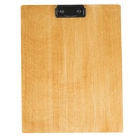 Menu Solutions WDCLIP-C Country Oak 8 1/2 inch x 11 inch Customizable Wood Menu Clip Board