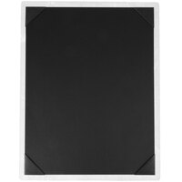 Menu Solutions WDPIX-C White Wash 8 1/2" x 11" Customizable Wood Menu Board with Picture Corners
