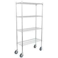 Regency 14 inch x 36 inch NSF Chrome 4-Shelf Kit with 64 inch Posts and Casters