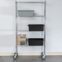 Regency 14 inch x 36 inch NSF Chrome 4-Shelf Kit with 64 inch Posts and Casters