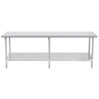 Advance Tabco SAG-308 30" x 96" 16 Gauge Stainless Steel Commercial Work Table with Undershelf