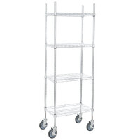 Regency 14 inch x 24 inch NSF Chrome 4-Shelf Kit with 64 inch Posts and Casters