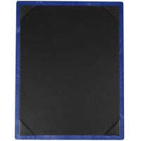 Menu Solutions WDPIX-C True Blue 8 1/2" x 11" Customizable Wood Menu Board with Picture Corners