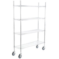 Regency 14 inch x 48 inch NSF Chrome 4-Shelf Kit with 64 inch Posts and Casters
