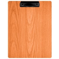 Menu Solutions WDCLIP-C Mandarin 8 1/2" x 11" Customizable Wood Menu Clip Board