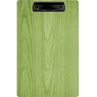 Menu Solutions WDCLIP-D Lime 8 1/2" x 14" Customizable Wood Menu Clip Board