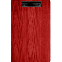 Menu Solutions WDCLIP-D Berry 8 1/2" x 14" Customizable Wood Menu Clip Board