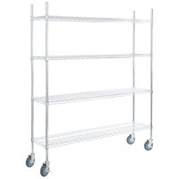 Regency 14 inch x 60 inch NSF Chrome 4-Shelf Kit with 64 inch Posts and Casters