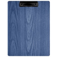 Menu Solutions WDCLIP-C True Blue 8 1/2" x 11" Customizable Wood Menu Clip Board